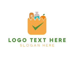 Supermarket - Grocery Bag Check logo design