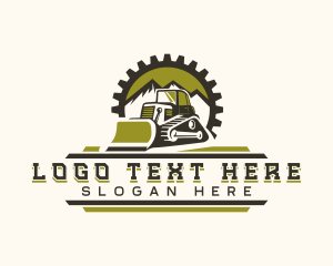 Mountain - Bulldozer Industrial Machinery logo design