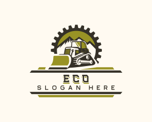 Quarry - Bulldozer Industrial Machinery logo design