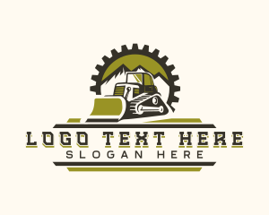 Bulldozer Industrial Machinery Logo