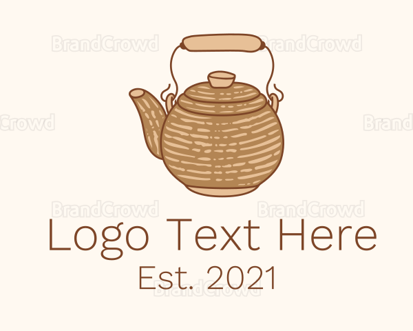 Cute Kettle Teapot Logo