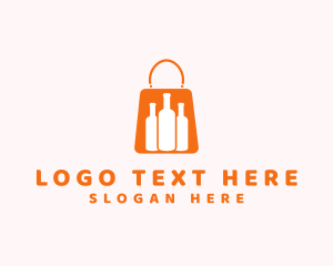 Bottle - Wine Shopping Bag logo design