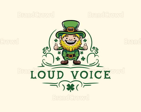 Happy Leprechaun Shamrock Logo