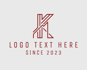 Factory - Industrial Factory Letter K logo design