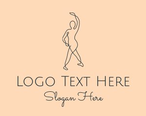 Gymnast - Monoline Ballet Performer logo design