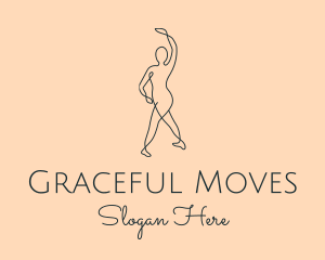 Monoline Ballet Performer logo design