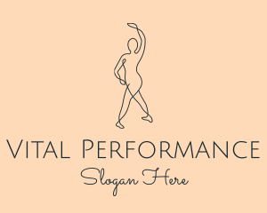 Performance - Monoline Ballet Performer logo design