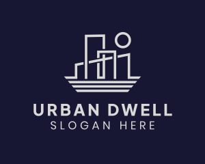 Gray Building Apartment logo design