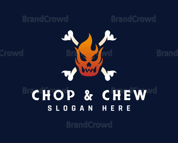 Fire Skull Crossbones Logo