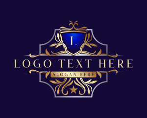 Elegant - Crest Shield Floral logo design