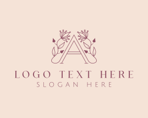 Beauty Product - Elegant Floral Letter A logo design
