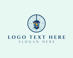 Stained Glass - Elegant Street Light Ornament logo design