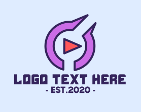 Youtube Vlogger - Purple Media Player logo design