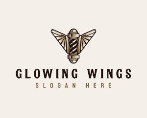 Barber Razor Wings logo design