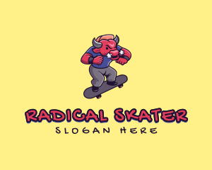 Skater - Raging Bull Skater logo design