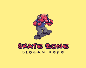 Raging Bull Skater logo design