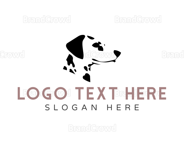 Monochrome Dalmatian Dog Logo
