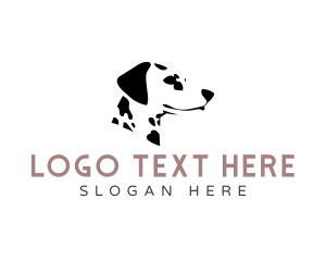 Pet Shop - Monochrome Dalmatian Dog logo design