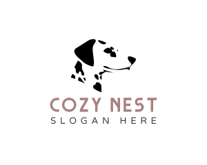 Monochrome Dalmatian Dog logo design
