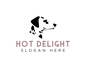 Monochrome Dalmatian Dog logo design