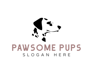 Monochrome Dalmatian Dog logo design