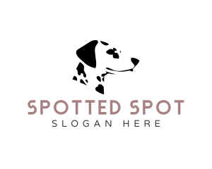 Monochrome Dalmatian Dog logo design