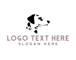 Pup - Monochrome Dalmatian Dog logo design