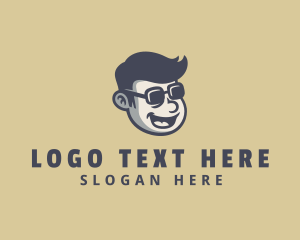 Drawing - Retro Sunglasses Man logo design