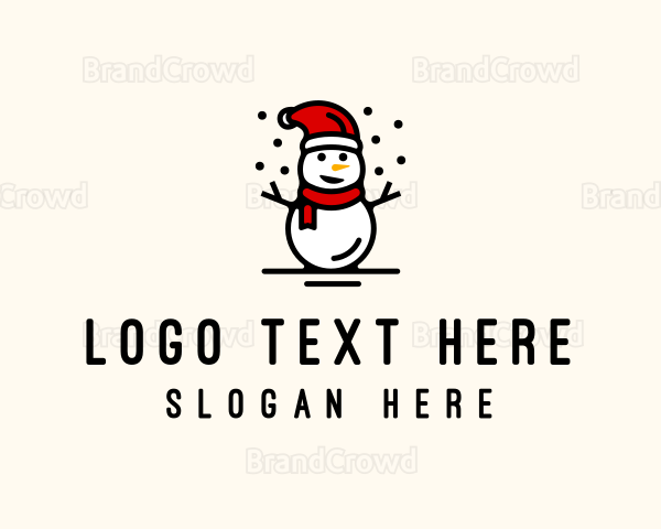 Christmas Snowman Holiday Logo