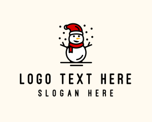 Snow - Christmas Snowman Holiday logo design