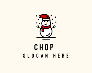 Christmas Snowman Holiday  Logo