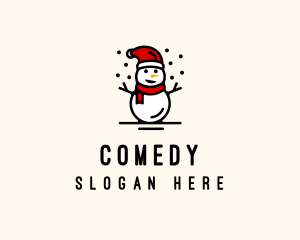 Christmas Snowman Holiday  Logo