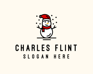 Winter - Christmas Snowman Holiday logo design