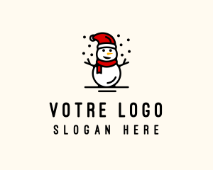 Winter - Christmas Snowman Holiday logo design