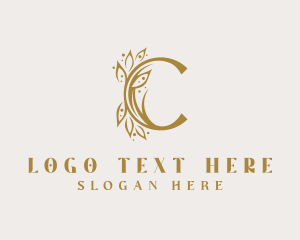 Planting - Luxe Botanical Letter C logo design