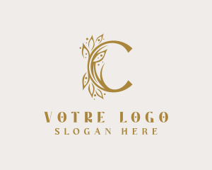 Cosmetology - Luxe Botanical Letter C logo design