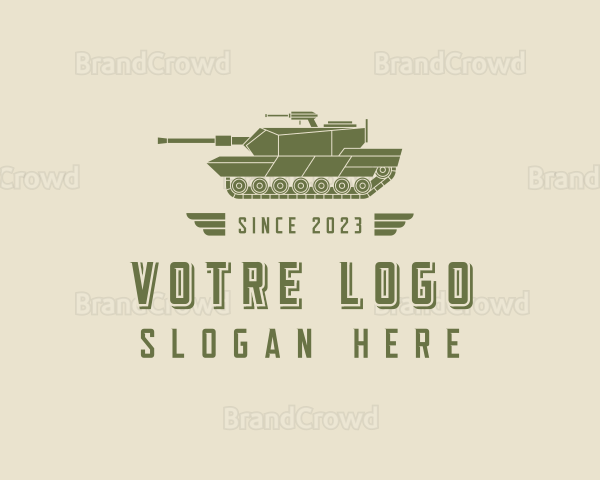 Military War Tank Logo