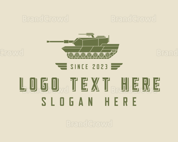 Military War Tank Logo