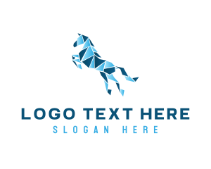 Paper Folding - Gradient Horse Craft logo design