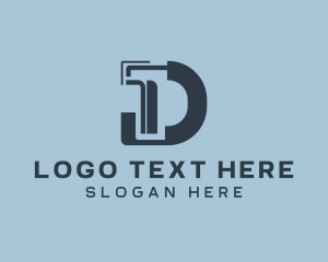 Engineering - Architecture Blueprint Letter D logo design