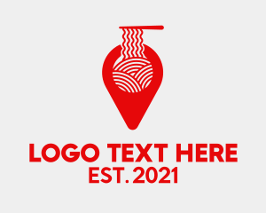 Instant Noodles - Red Ramen Locator logo design