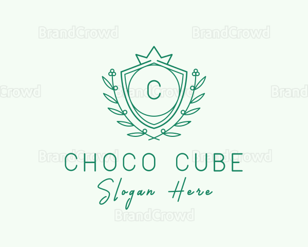 Natural Crown Shield Floral Logo