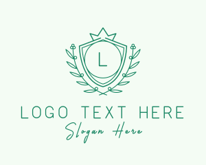 Crown - Natural Crown Shield Letter logo design