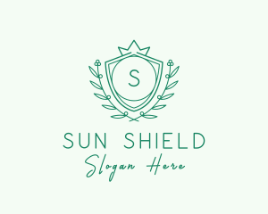 Natural Crown Shield Floral logo design