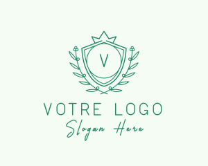 Natural Crown Shield Floral logo design