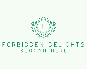 Natural Crown Shield Floral logo design