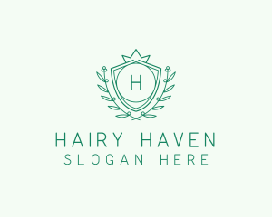 Natural Crown Shield Floral logo design