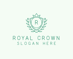 Natural Crown Shield Floral logo design