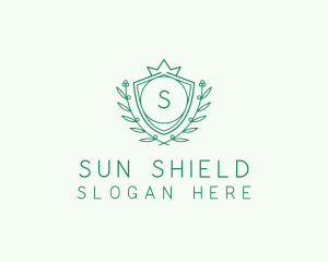 Natural Crown Shield Floral logo design