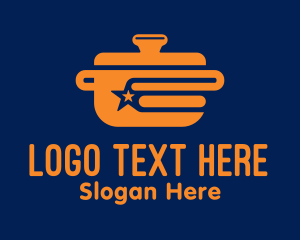 Cook - Orange Pot Dinner logo design